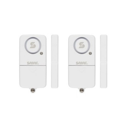 Sabre 2pk Door/Window Alarms: Security Sensors, Self-Monitoring, Adhesive Mount, Battery Powered, Window Locks