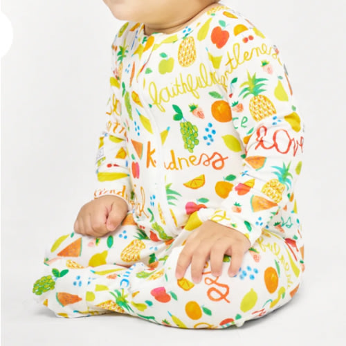 Fruit of the Spirit PJ Footed Onesie Bamboo – Holy Pals