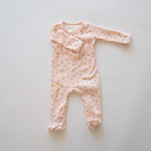 Zipper Footie Onesie in Dandelion