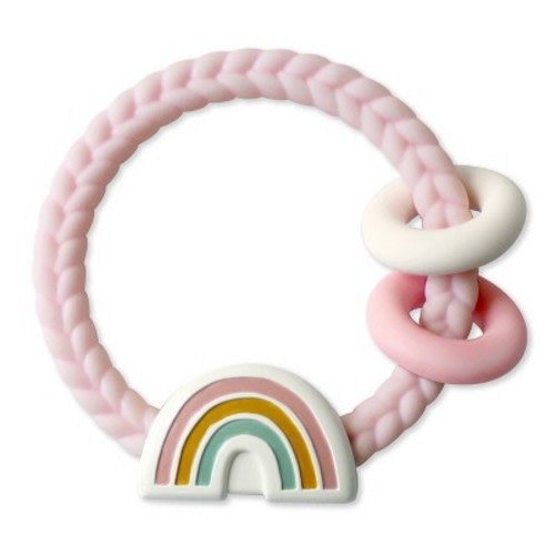 Itzy Ritzy Ring Rattle & Teether - Rainbow Pink