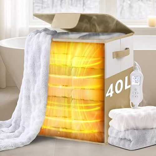 Towel Warmer, 40L Large Towel Warmer for Bathroom, Portable Towel Heater Bucket with Auto Shut Off, Electric Hot Towel for Spa,Blanket,Baby,Bathrobe,Oversized Towels