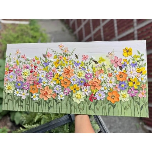 💐Abstract minimalist 3D texture painting / baby nursery decor / handmade art / original painting