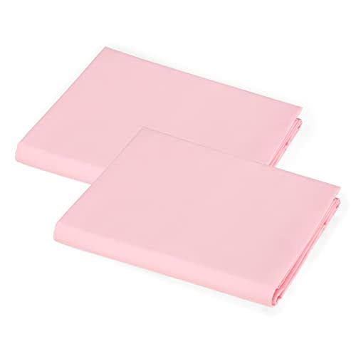 American Baby Company 2 Pack 100% Natural Cotton Percale Cot Sheets for Daycare Standard Size 23" x 51" - Soft & Breathable Cot Sheets for Daycare and Preschool, Pink