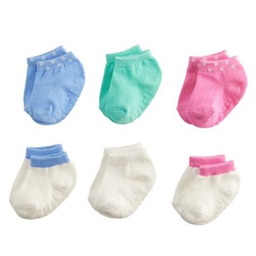Baby & Toddler Girl Jumping Beans® 6-Pack Low Cut Grip Socks