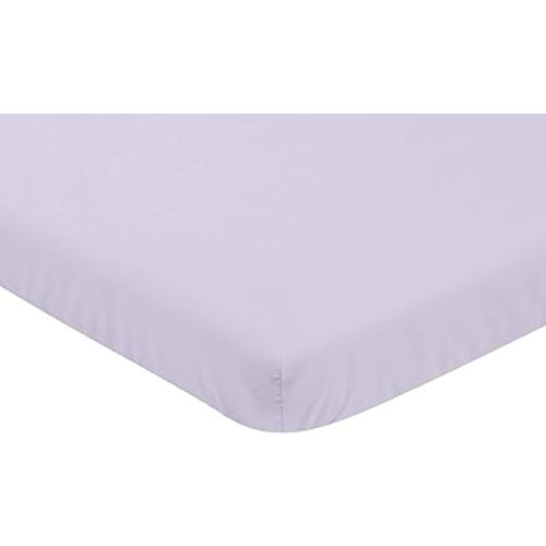 Sweet Jojo Designs Lavender Purple Baby Girl Fitted Mini Portable Crib Sheet for Watercolor Floral Collection - for Mini Crib or Pack and Play ONLY