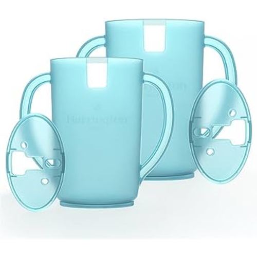 Harrington Baby No Squeeze Pouch Holder 2 Pack - Mess-Free Self-Feeding for Toddlers & Babies, Easy Grip Handles, Squeeze-Proof, Anti-Spill, Lightweight, Fits All Pouches & Juice Boxes