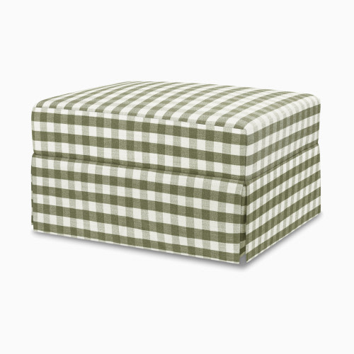 Namesake Crawford Gliding Ottoman - Moss Green Gingham