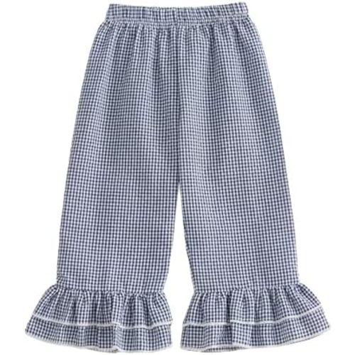 Toddler Baby Girl Seersucker Plaid Pants Casual Joggers Trousers Spring Summer Fall Winter Gingham Long Pants