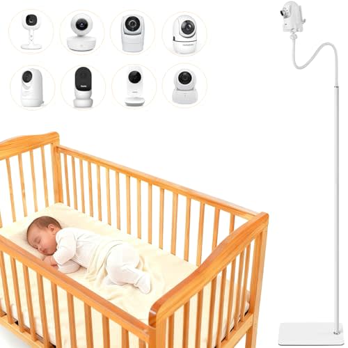 iTODOS Baby Monitor Floor Stand Holder Mount compatible with Infant Optics DXR-8 Pro,Nanit Pro & Flex Stand,VTech VM819/VM901,Owlet,HelloBaby,Momcozy,eufy,Motorola Camera,Keep Baby Away from Touching