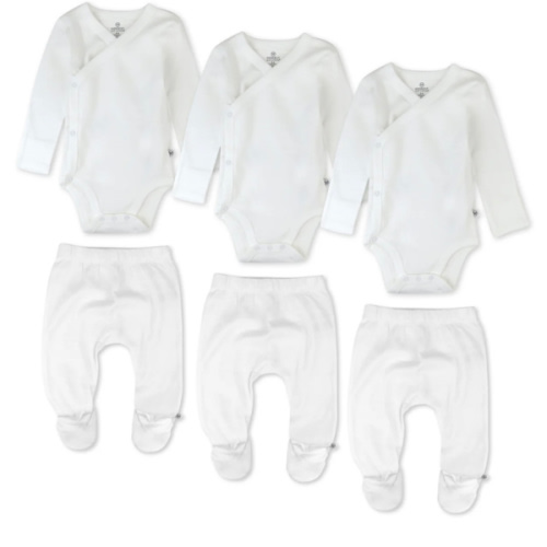 6-Pack Organic Cotton Long Sleeve Kimono Bodysuit & Footed Pant Bundle | Honest Baby Clothing