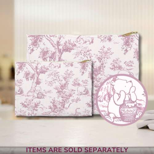 Winnie-the-Pooh Toile de Jouy Accessory Pouch: Cosmetic or Travel Bag