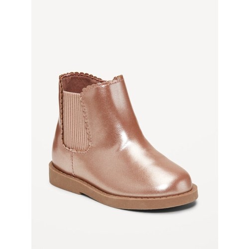Shiny Faux-Leather Chelsea Boots for Toddler Girls