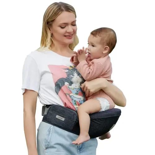Baby Hip Baby Carrier,Hip Seat for Baby with Adjustable Strap and Pocket,Ergonomic Waist Pack Holder for Newborns & Toddlers (Dark Grey)