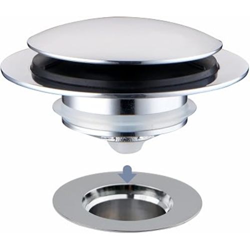 Tub Drain Stopper, Universal Pop Up Bathtub Drain Stopper, Chrome