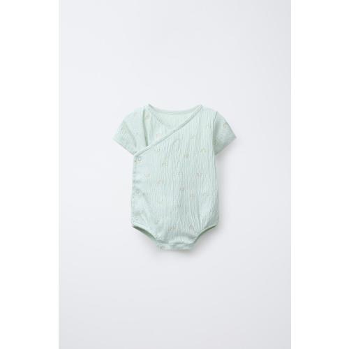 RAINBOW TEXTURED WRAP BODYSUIT - Sea green | ZARA United States