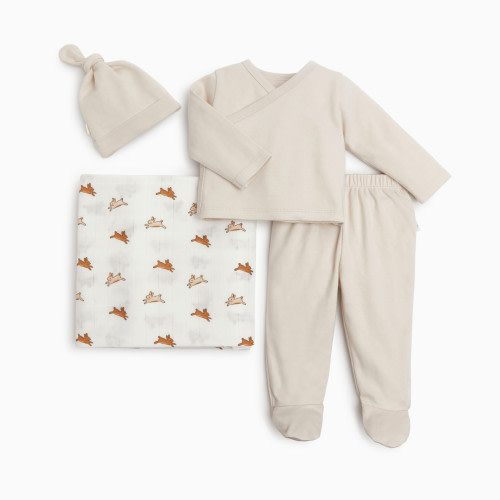 Tiny Kind New Arrivals Organic 4 Piece Gift Set - Bunny Hop, Newborn