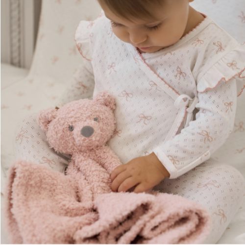 Pink Bow Organic Cotton Pointelle 3pc Bag Set – Elegant Baby