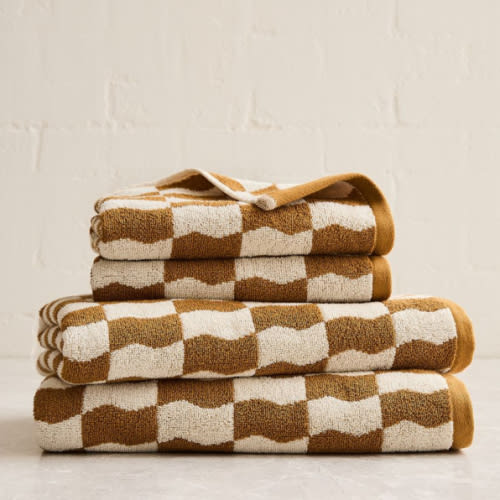 Wavy Blocks Towels | West Elm