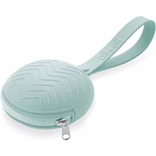 Ali+Oli Silicone Pacifier Case (Mint) 3" x 1.6" BPA-Free Newborn Pacifier Holder, Travel Baby Pacifiers Silicone Pouch, Pacifier Accessories for Boys & Girls, Silicone Pacifier Storage Case