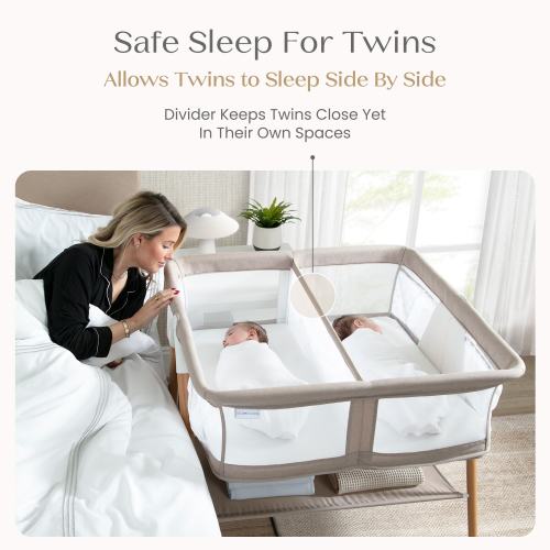 Bondi Beechwood Twin Bassinet