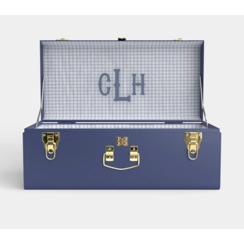 Petite Trunk - Navy - Picnic in Blue / Embroidery