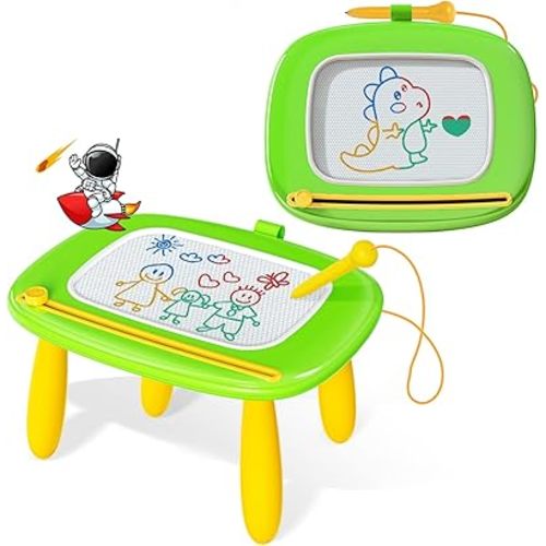 Kikidex Magnetic Drawing Board, Toddler Girl Toys for 1-2 Year Old, Doodle Board Pad Learning and Educational Toys for 1 2 3 Year Old Baby Kids Birthday Gift(Green)