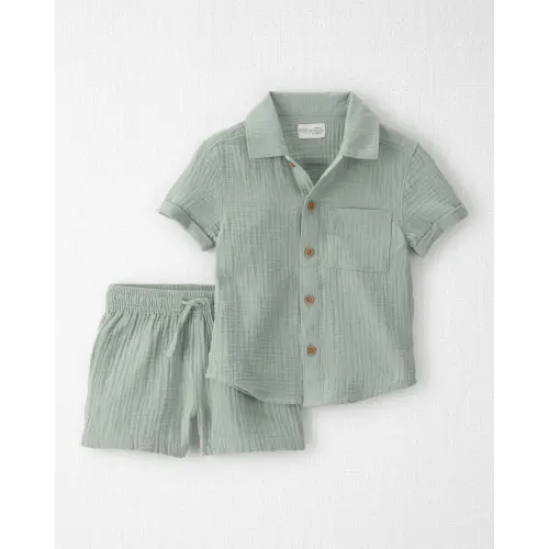 Toddler Boy 2-Piece Organic Cotton Gauze Top & Short Set - Little Planet | Carter's