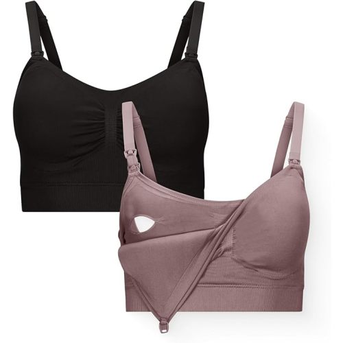 Kindred Bravely Essentials Hands Free Pumping Bra Maternity Nursing, 2 Pack