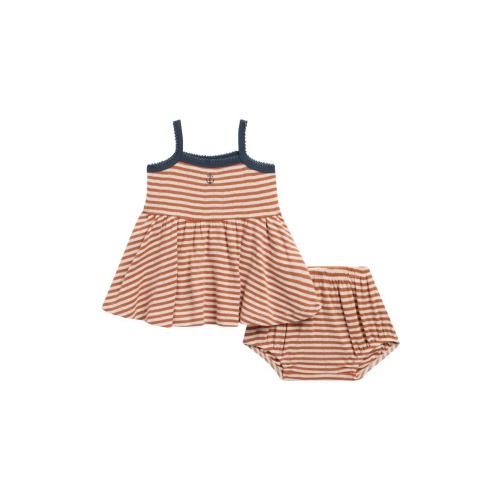 Lea Poppy Stripe Sleeveless Dress, 6-12M