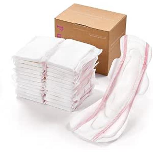PurComfy Premium Postpartum Pads with Wings, 24 Count