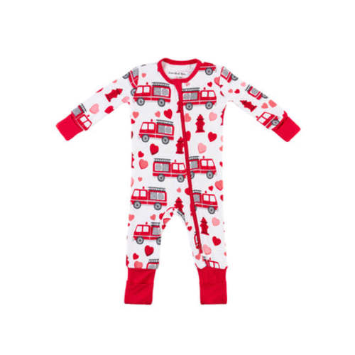 Baby Bamboo Pajamas w/ DreamCuffs® - Fire Trucks