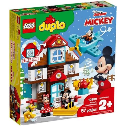 LEGO DUPLO Disney Mickey's Vacation House 10889 Toy House Building Set for Toddlers with Minnie Mouse, Goofy, Pluto and Mickey Mouse Figures (57 Pieces)