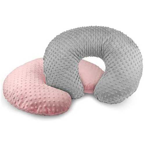 Vextronic Minky Nursing Pillow Cover 2 Pack Nursing Pillow Slipcovers for Breastfeeding Moms, Ultra-Soft Fit Standard Infant Nursing Pillows & Positioners for Baby Boy Girl