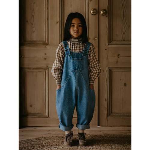 The Oversized Denim Dungaree, Light Denim - The Simple Folk | Maisonette