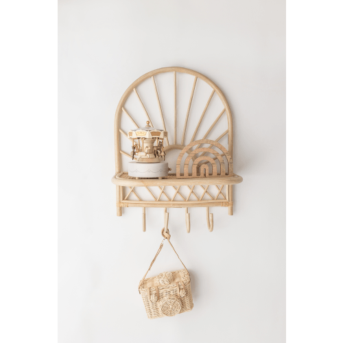 Lola Sunrise Rattan Wall Shelf