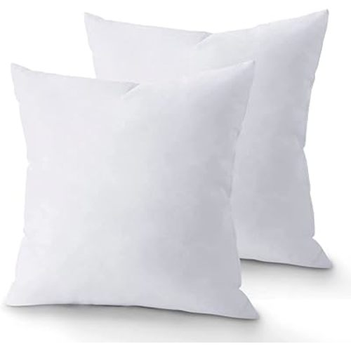 18 x 18 Throw Pillow Insert - Pack of 2 White, Down Alternative Pillow Inserts for Decorative Pillow Covers, Throw Pillows for Bed, Couch Pillows for Living Room (Pack of 2)