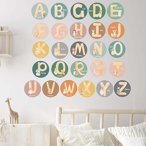 Alphabet Wall Decals for Classroom - 5 Inch Nursery Alphabet Letters for Wall - ABC Decals for Kids Rooms