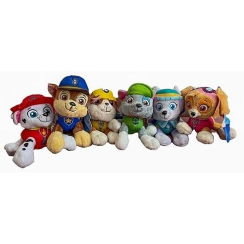 PAW Patrol 6" Plush Toy SET of 6 Characters Marshall Skye Everest Rocky Rubble Chase