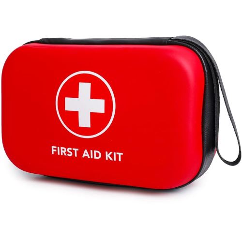 First-Aid-Kit-for-Car-Home-Travel-Camping-Businesses, Compact Waterproof Hard Case, Public Emergency Medical Kits - Perfect for Survival, Vehicle, Boat, Sports, Hiking, Office, Dorm (PUMIER)