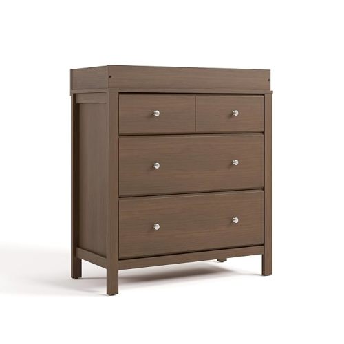 Storkcraft Horizon 3 Drawer Chest with Removable Changing Topper (Hazelnut) – GREENGUARD Gold Certified Nursery Dresser, Kids’ Storage Chest with Organizer, Durable and Stylish 3-Drawer Design
