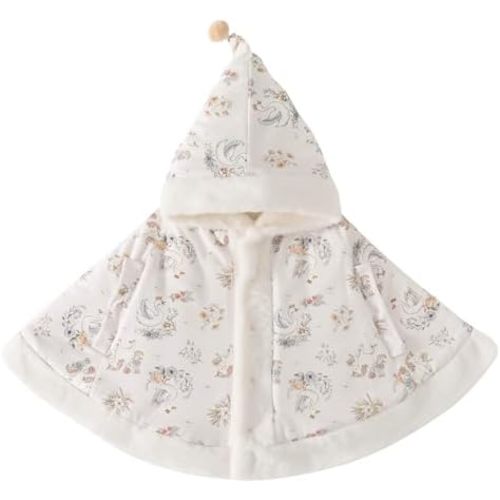 ARYNPEP Car Seat Poncho for 0-3 Years Old, Windproof Warm Fleece Lined Hooded Outerwear, 100% Cotton Winter Car Seat Coats