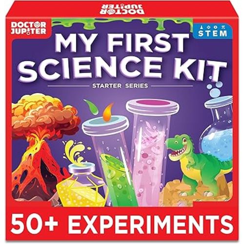 Doctor Jupiter My First Science Kit, Chemistry Set for Kids Ages 4-5-6-7-8 | Birthday Gift Ideas for 4+ Year Old Boys & Girls | Toy Stem Kit with 50+ Experiments | Learning & Educational Projects