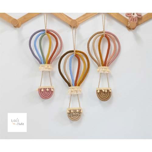Hot Air Balloon Wall Hanging, Macrame Baby Air Balloon Dream,  Gift For Kids, Nursery Room Decor, Personalized Gifts