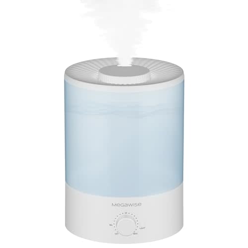 MegaWise Ultrasonic Cool Mist Humidifier | Quiet Operation, Top Fill, Auto Shut-Off | Ideal for Bedroom, Baby Room, and Plants (3.5 L)