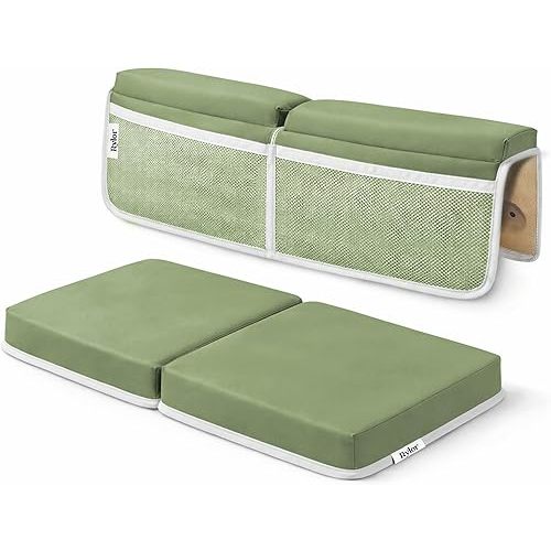 Rylor Premium Baby Bath Kneeler Mat & Elbow Rest Pad Set – Comfortable Bath Kneeler and Elbow Kneeling Rest Pad for Parents, Extra Long 26'', 2.4'' Thick, Non-Slip Support for Easy Bath Time (Green)