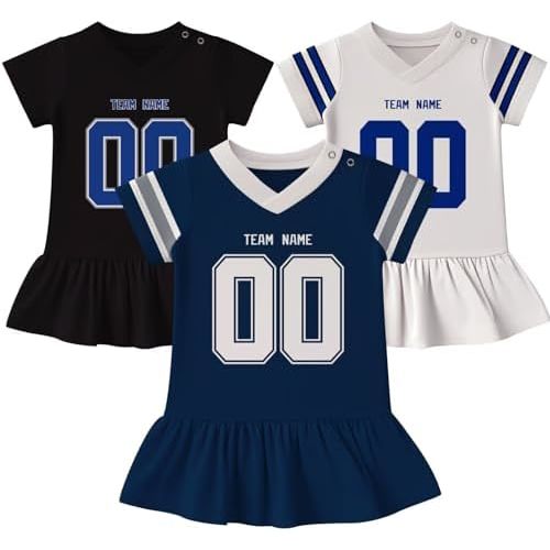 KREDE Baby Clothes Unisex Bodysuit Jersey Style Custom Name Number for Baby Girls