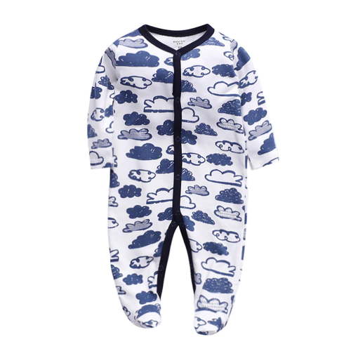 SXIMEE Infant Baby Boys' Sleep and Play Footed Pajamas One-Piece Sleeper Button Romper Jumpsuit Cotton PJs For Newborn