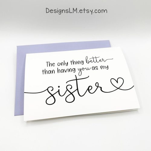 PRINTED The only thing better than having you as my sister - is our baby having you for an Aunt - Pregnancy Announcement 5x7 Greeting Card
