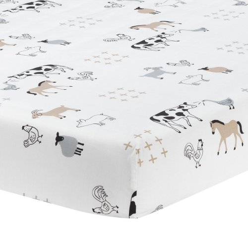 Baby Farm Animals 100% Cotton Fitted Crib Sheet - White
– Lambs & Ivy