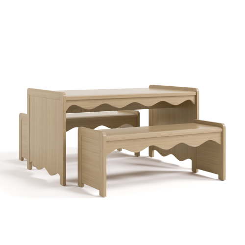 Storkcraft Casablanca Deluxe Montessori Indoor Kids Table and Bench Set, Driftwood